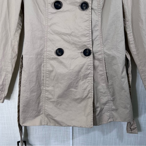 Stradivarius Beige Tan Belted Button Front Trench Jacket Coat Size M - Picture 6 of 14